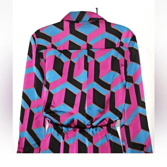 *Final Price* House of Harlow Satin Wrap 52" Maxi Geometric Med EUC Revolve - Picture 6 of 11